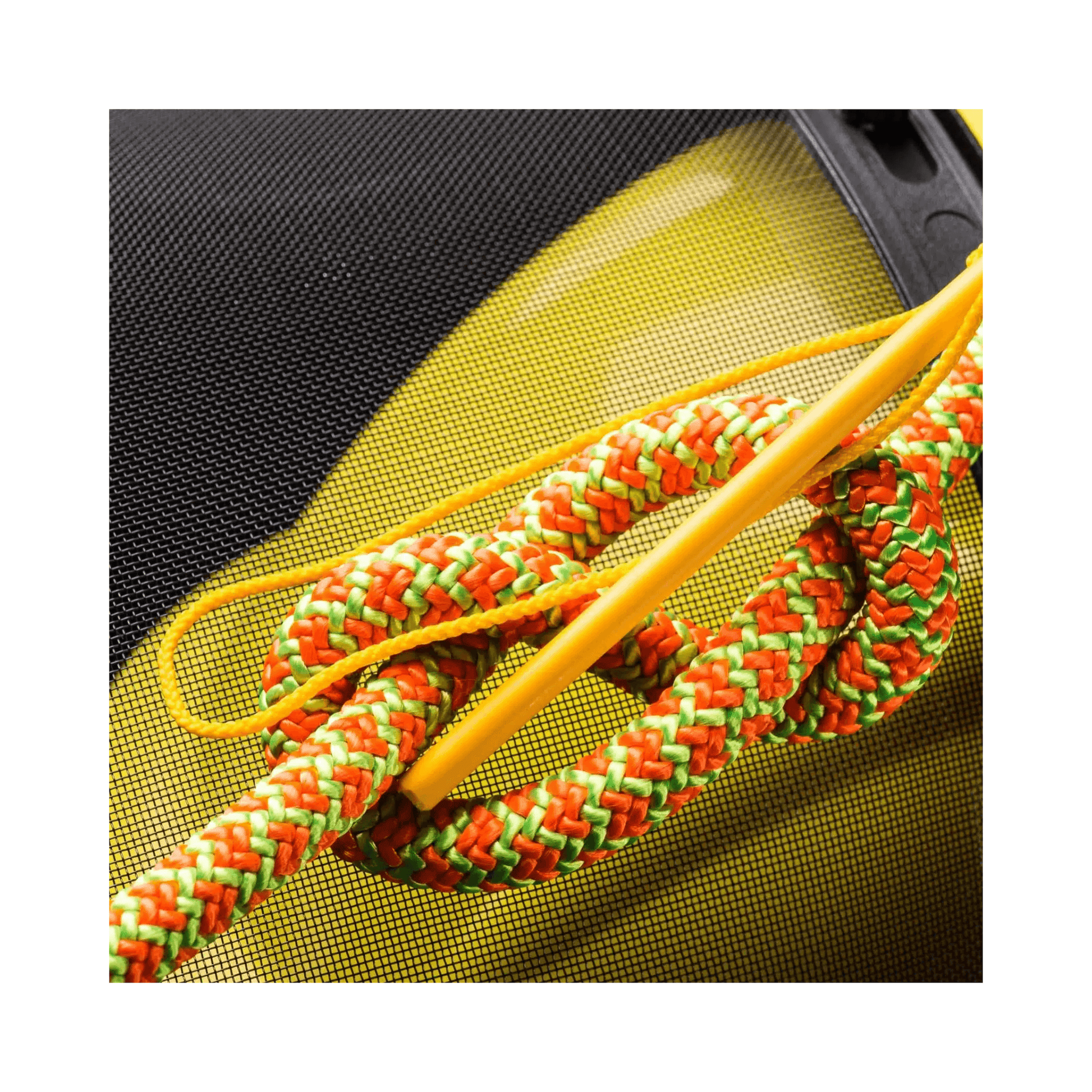 Atrax 11.6mm Climbing Rope 11.6mm with vibrant orange and green braid, ideal for tree surgeons and climbing.