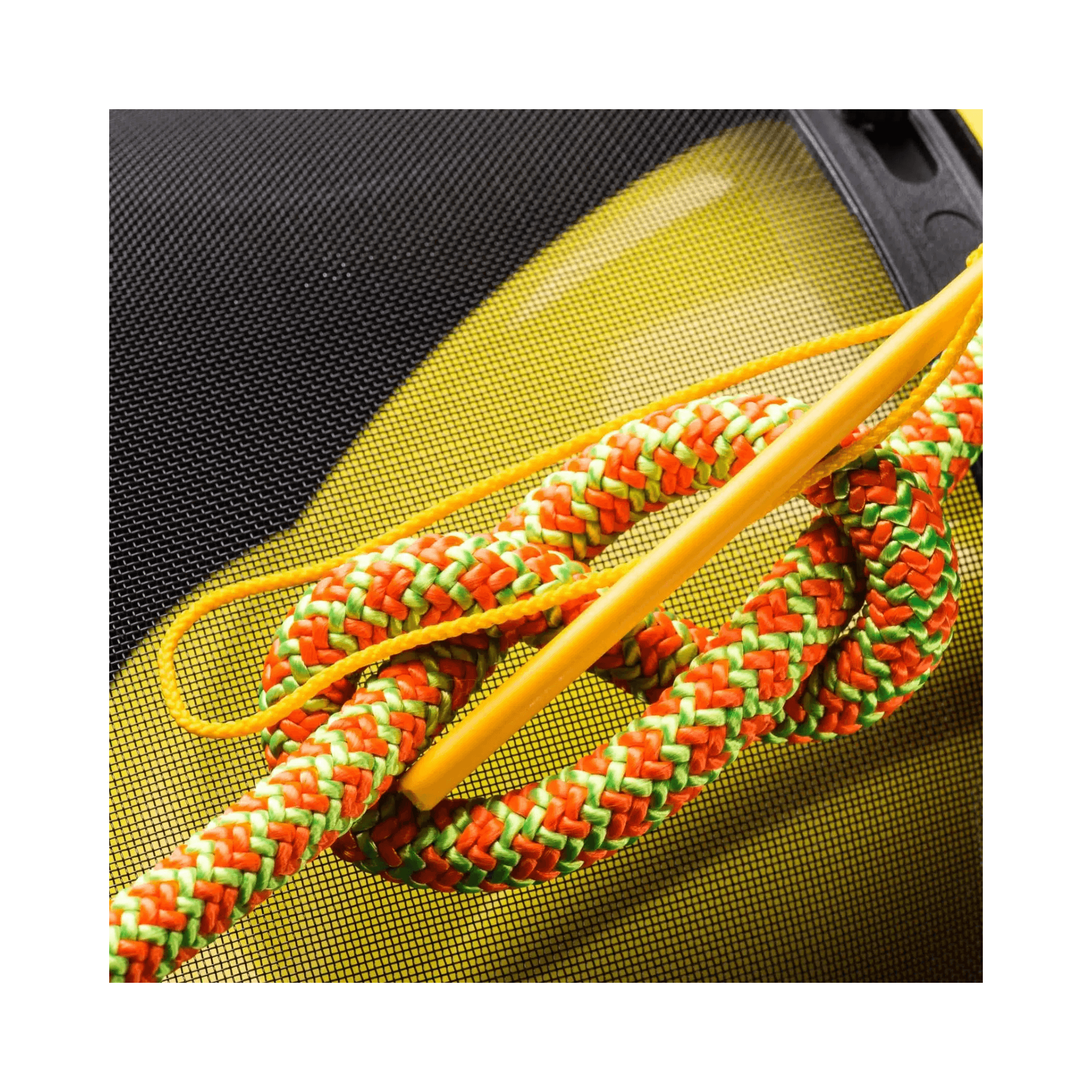 Atrax 11.6mm Climbing Rope 11.6mm with vibrant orange and green braid, ideal for tree surgeons and climbing.