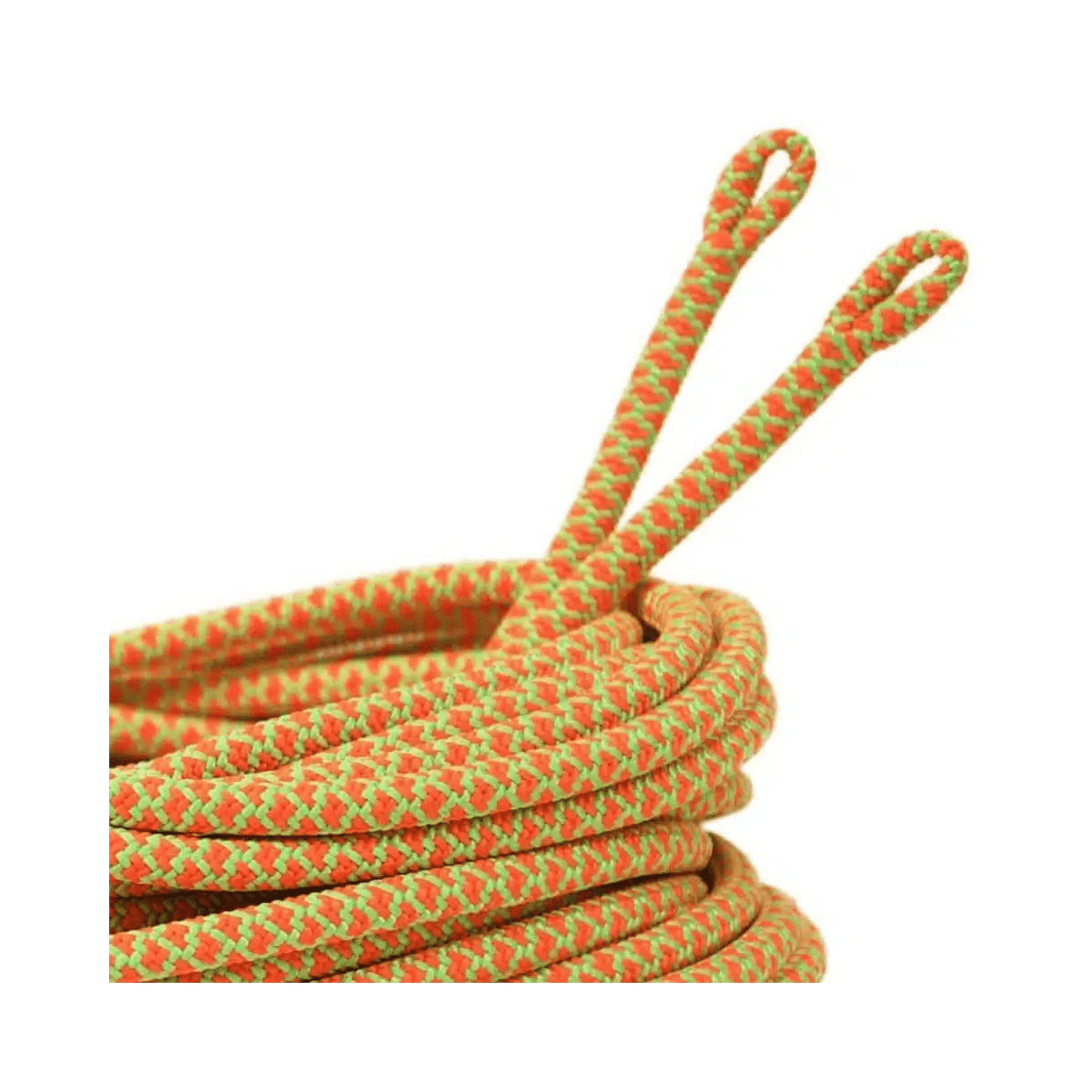 Atrax 11.6mm Climbing Rope 11.6mm with orange and green double braid for tree surgeons and climbing applications.