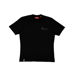 DMM Climb Now Work Later T-Shirt in black, perfect for climbers, arborists, and outdoor professionals.