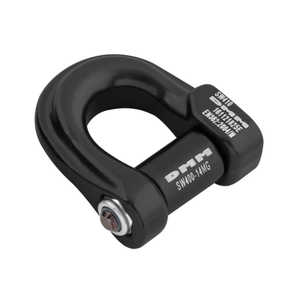DMM Compact Shackles in black, lightweight and high-strength connection component for rigging and rescue.