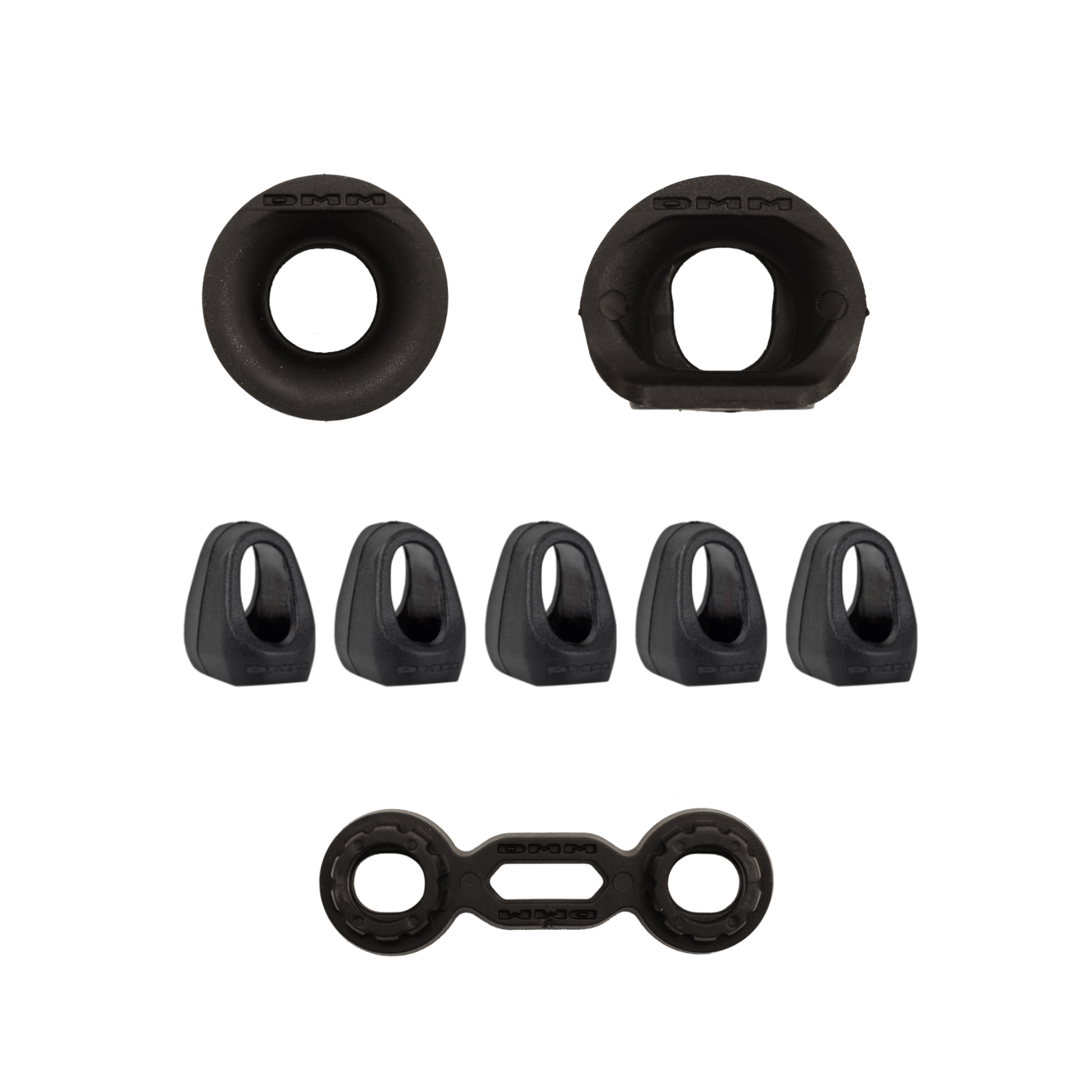 DMM Wallis, Grommet, Prest-In & Keeper Configuration Aids for climbing and rigging safety.