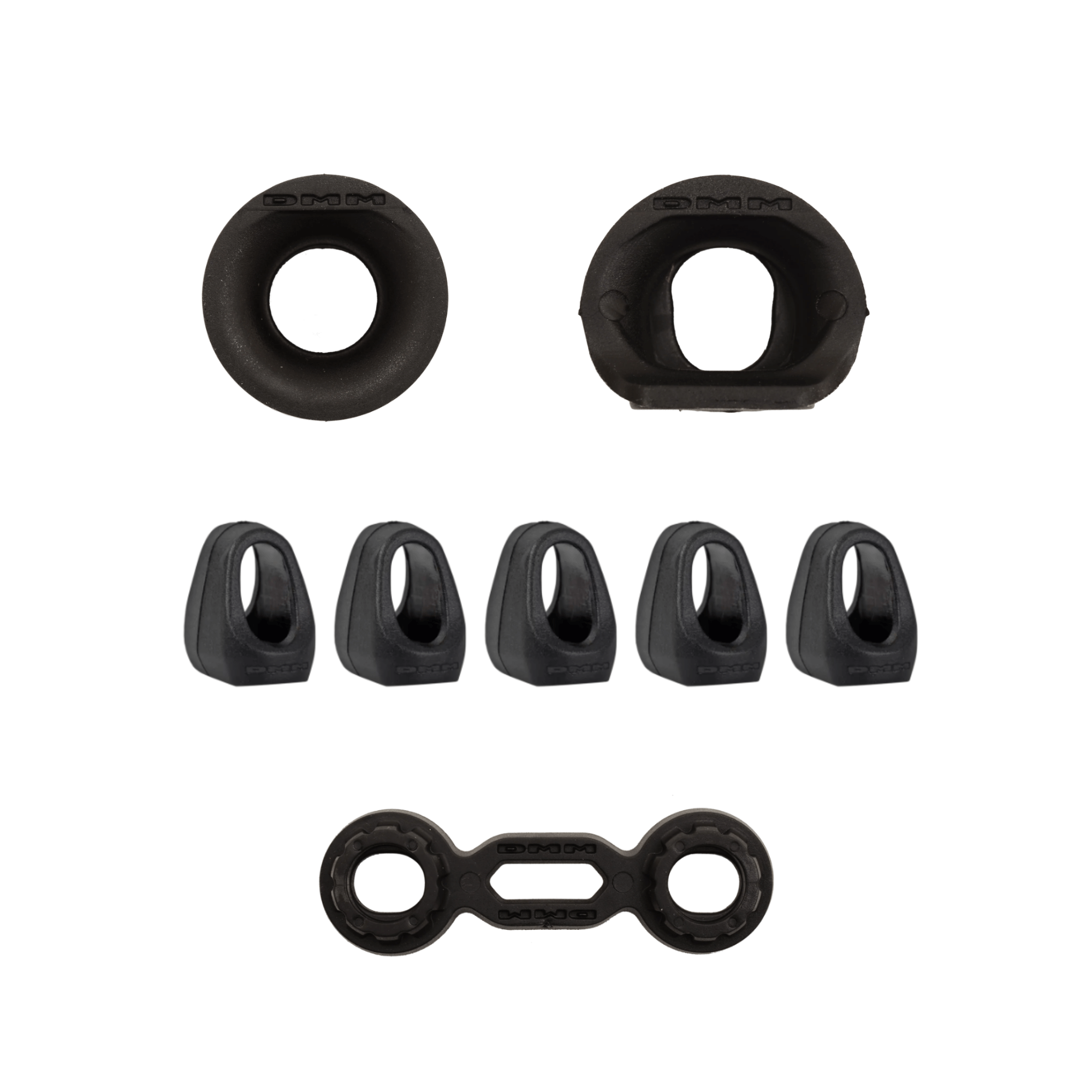 DMM Wallis, Grommet, Prest-In & Keeper Configuration Aids for climbing and rigging safety.