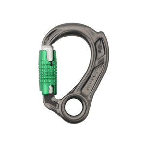 DMM Director Captive Eye Locksafe Carabiner designed for tree surgeons with a green locking mechanism.
