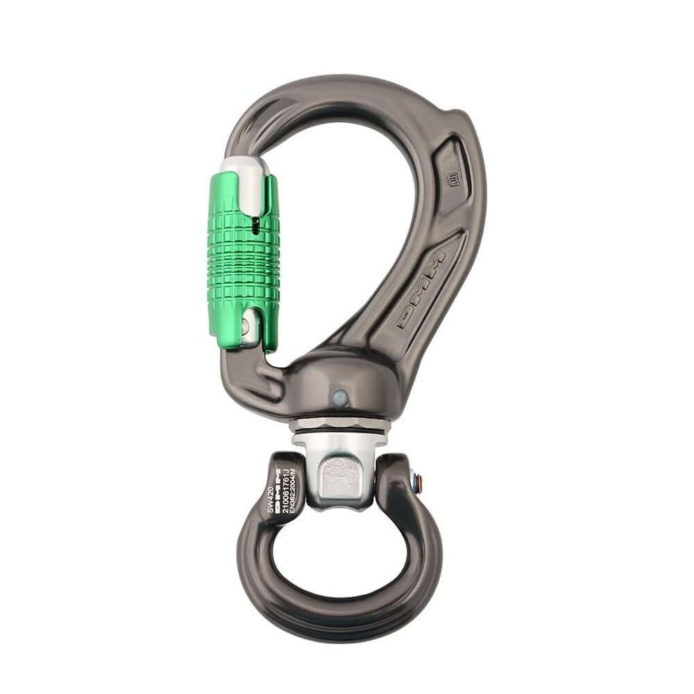 DMM Director Swivel Boss Locksafe Bow Carabiner, designed for tree surgeons and climbers with a secure and versatile connection.