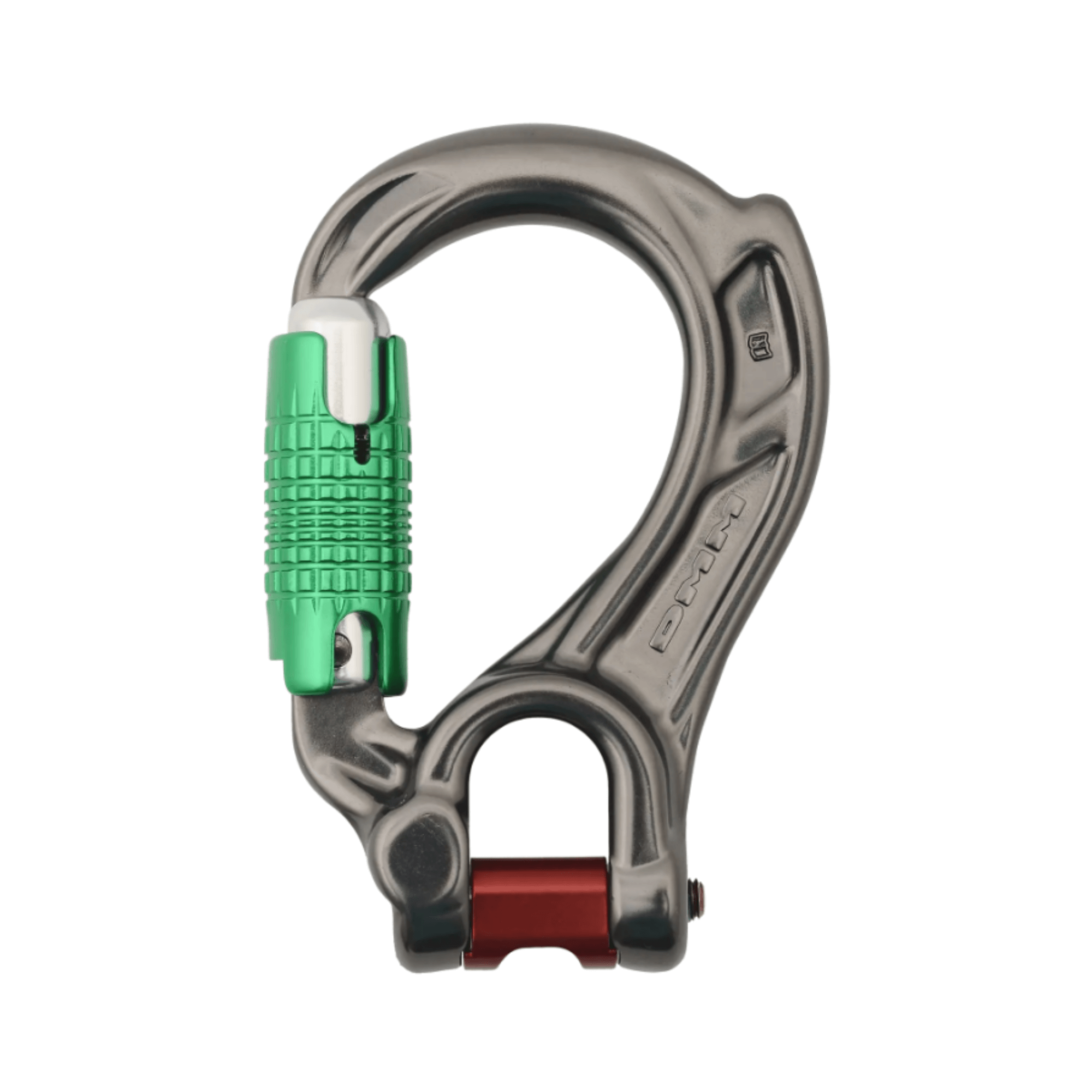 DMM Director Yoke Locksafe Rope Spacer Carabiner with green locking mechanism, ideal for tree surgeons.