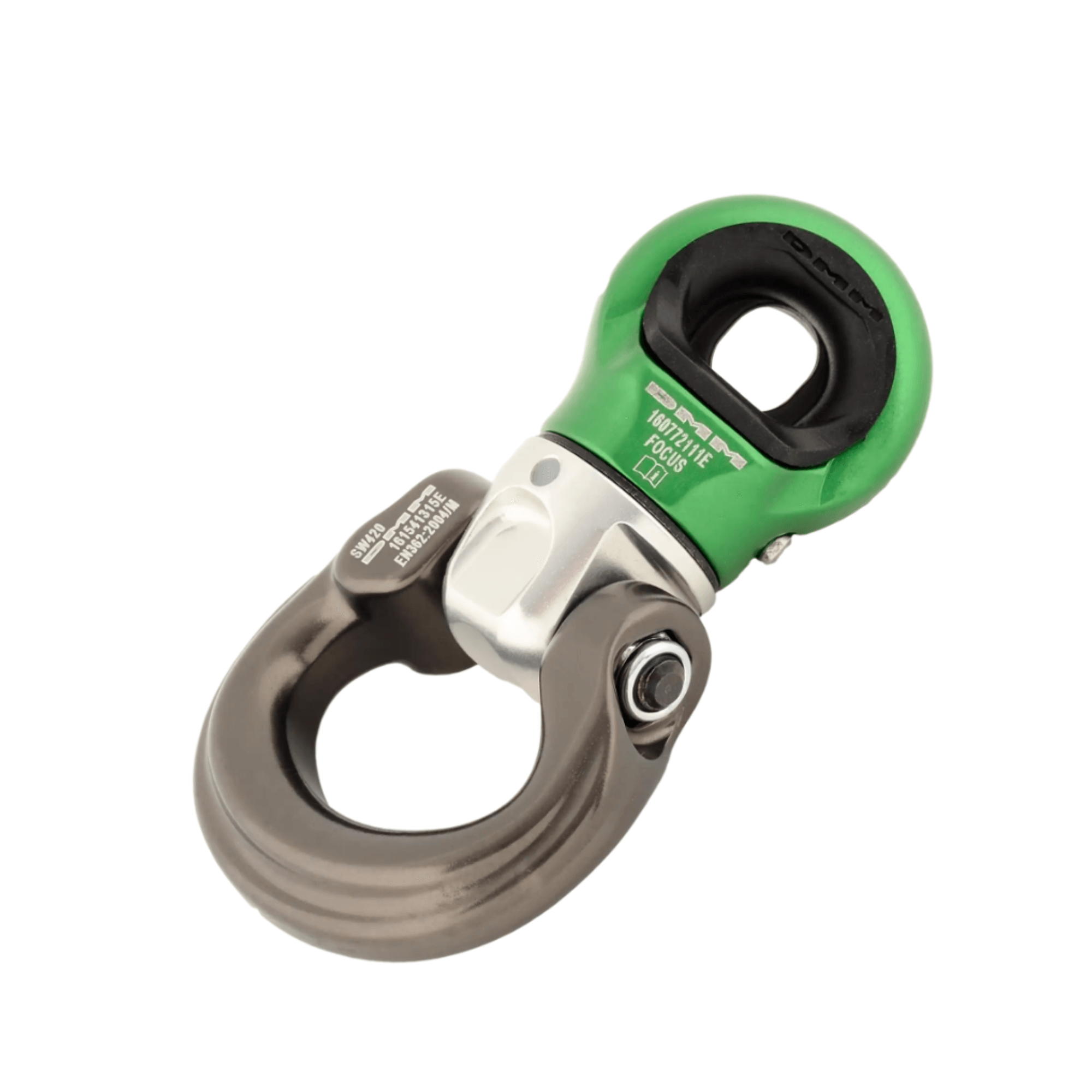 Focus Swivel DMM Compact Swivel Convertor for climbing and rigging systems.
