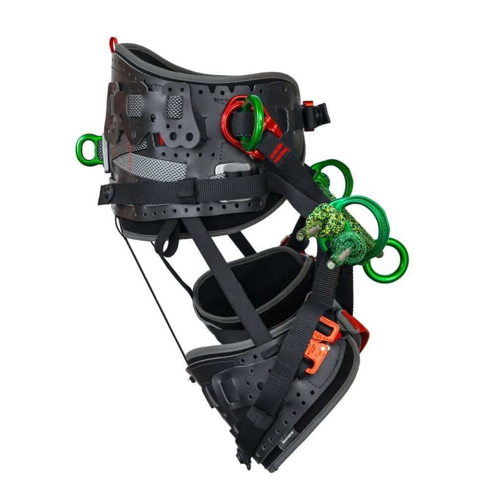 DMM Kinisi PRO Tree Climbing Sit Harness designed for tree surgeons with adjustable bridges and ergonomic design.