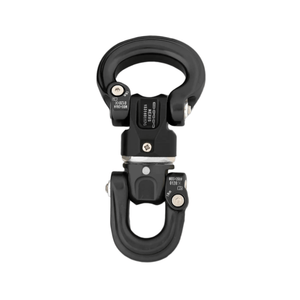 DMM Nexus Swivel in titanium and grey for advanced arborist climbing and rescue operations.