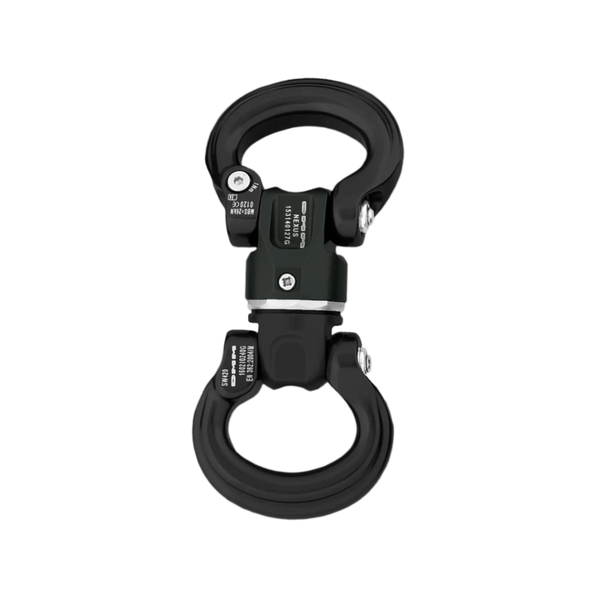 DMM Nexus Swivel in titanium and grey for optimal torsion management in compact systems.