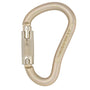 A silver-colored DMM Steel Boa HMS Locksafe Carabiner with a screwgate lock.