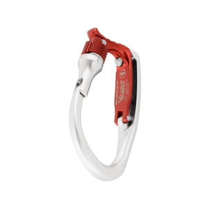 DMM Vault Lock Harness Clip designed for secure gear organization in climbing and rigging activities.