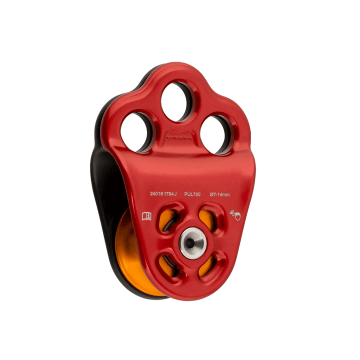Hitch Climber Triple Attachment Pulley for tree surgeons; features sealed bearings and a classic three-hole design.