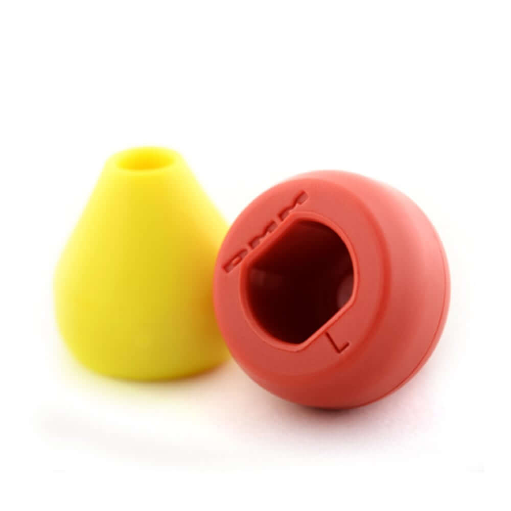 DMM Retrieval Cones in red and yellow, designed for tree surgeons to easily retrieve cambium savers.