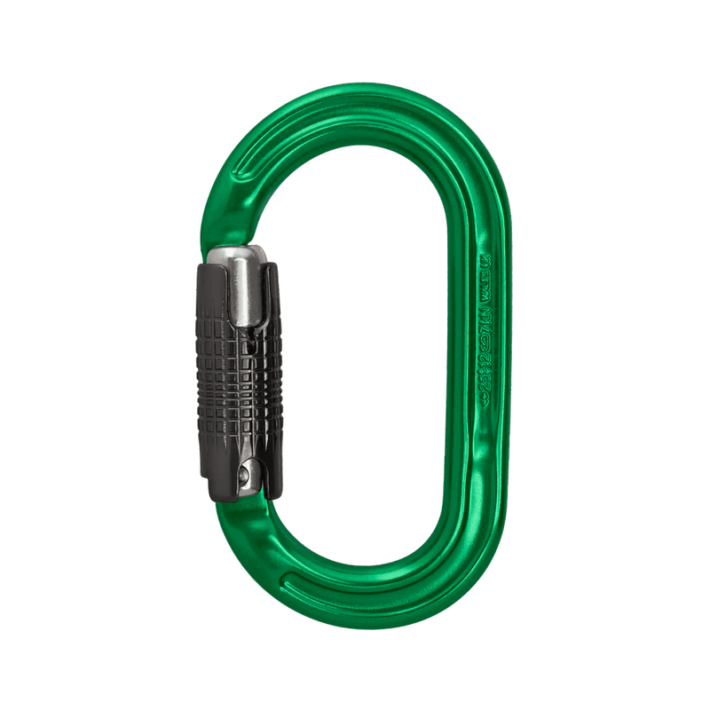 DMM Ultra O Karabiner in green, perfect for tree surgeons and climbing, enhancing safety and performance.