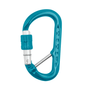 DMM XSRE Lock Captive Bar Mini Carabiner in teal, ideal for tree surgeons and secure key carrying, weighing only 10 grams.