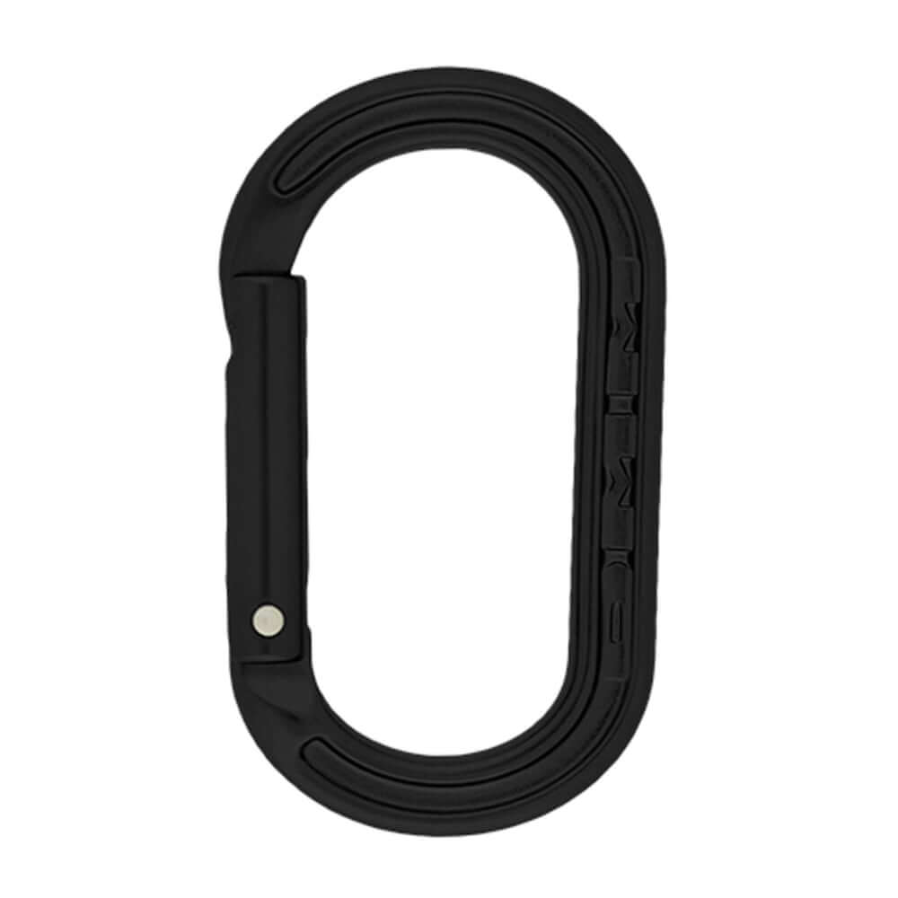 DMM XSRE Mini Carabiner in black, lightweight and strong, ideal for tree surgeons and climbing adventures.