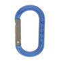DMM XSRE Mini Carabiner in blue, lightweight design for tree surgeons, featuring a keylock nose for snag-free use.