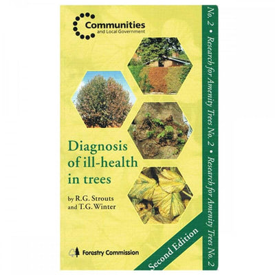 Cover of 'Diagnosis of Ill Health in Trees' Arborist Book featuring tree images and informative graphics.