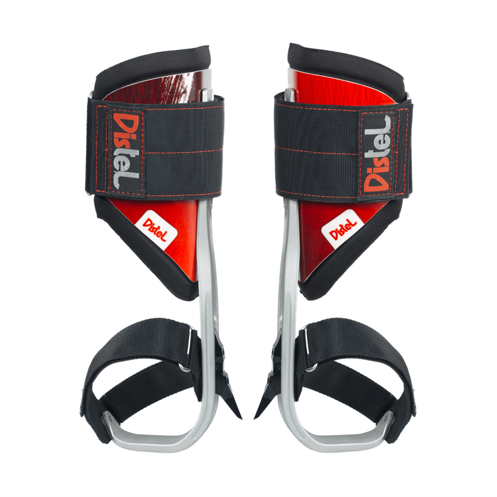 Aluminium 3.1 Climbing Spikes Velcro Short Gaff with ergonomic padding and secure Velcro fastening.