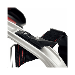 Aluminium 3.1 Climbing Spikes Velcro Short Gaff close-up of attachment detail for secure fit.