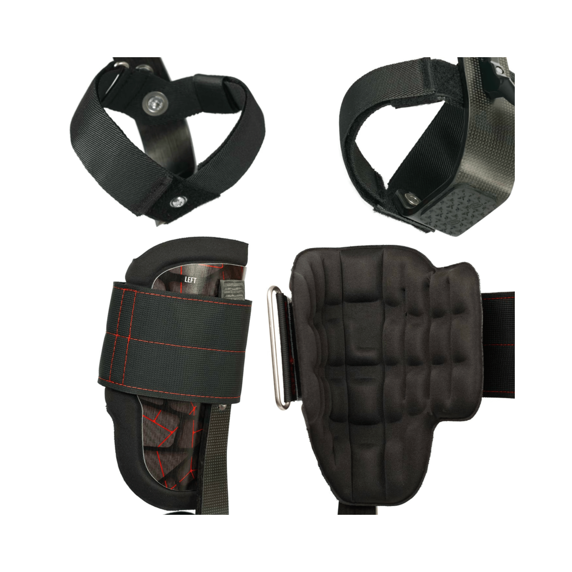 Carbon 3.1 Climbing Spikes Leather Short Gaff showing detailed view of padded straps and attachments for comfort and support.