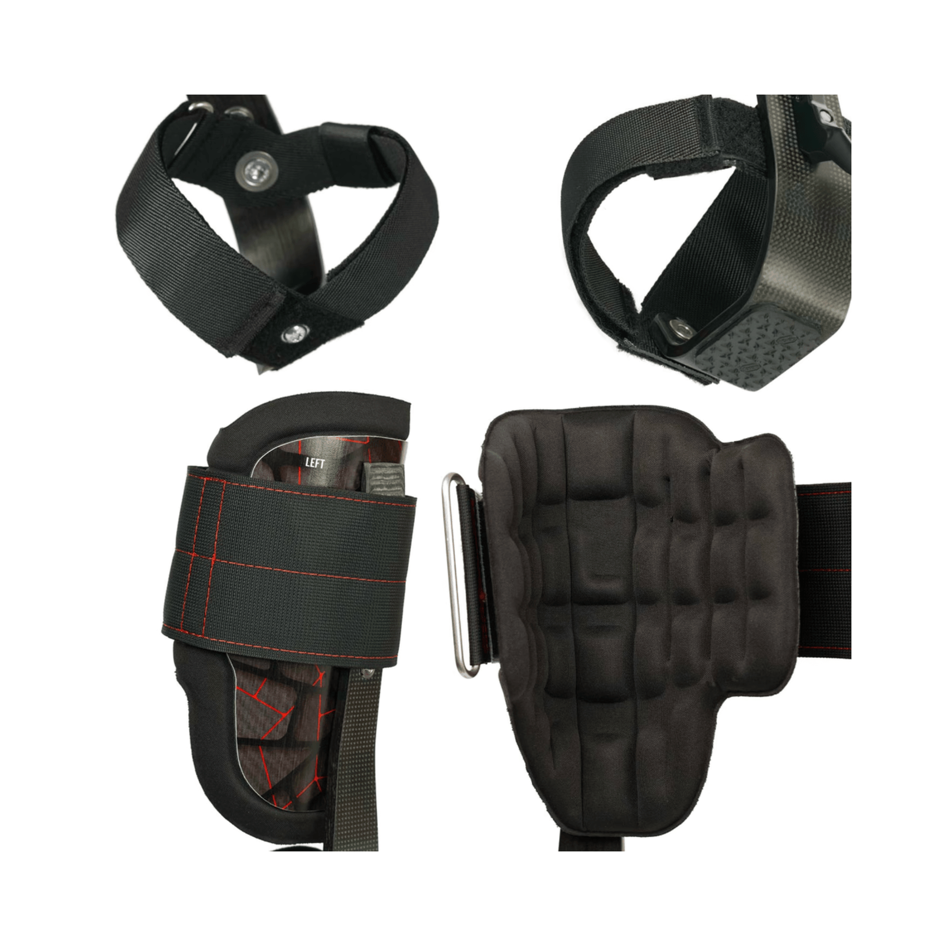 Carbon 3.1 Climbing Spikes Leather Short Gaff showing detailed view of padded straps and attachments for comfort and support.