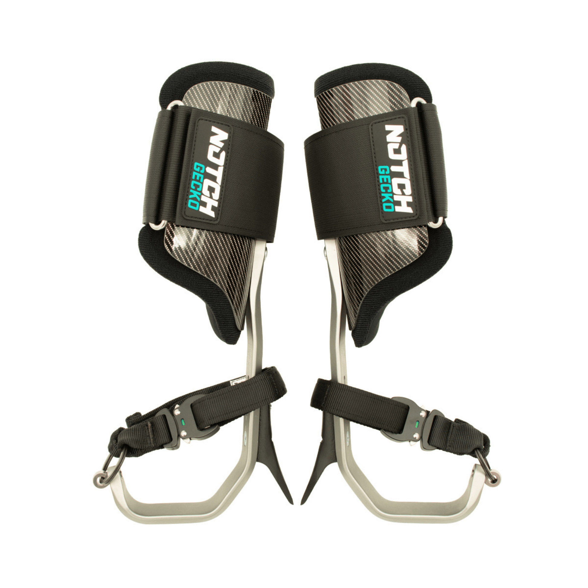 Gecko 3.0 Aluminium Tree Climbing Spikes features lightweight design and adjustable height for tree-surgery professionals.