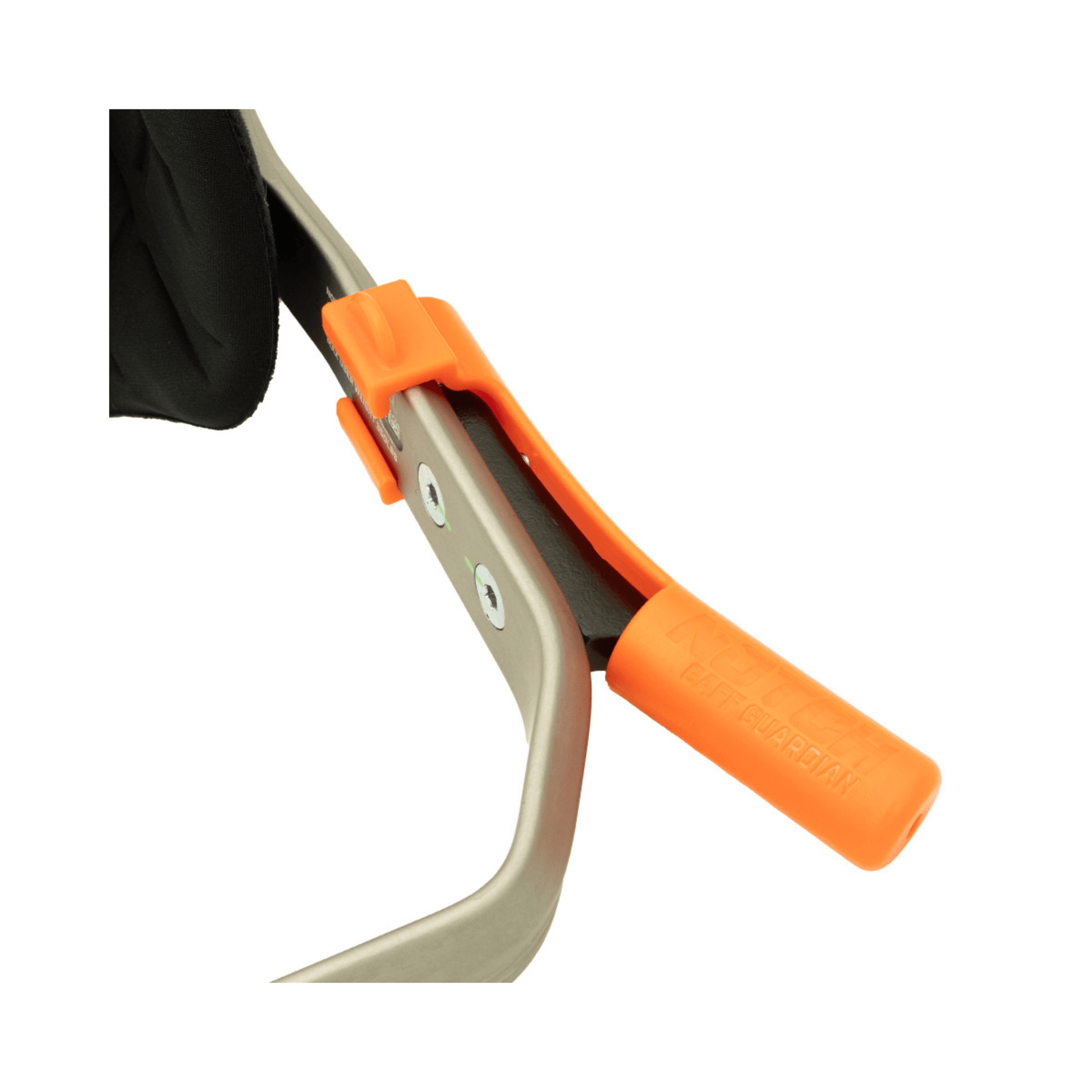 Gecko 3.0 Aluminium Tree Climbing Spikes close-up view of adjustable strap and clamp mechanism.