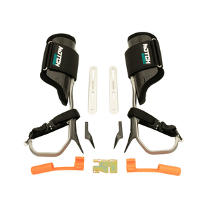 Gecko 3.0 Aluminium Tree Climbing Spikes with adjustable cuffs and integrated gaffs for professional arborists.