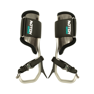 Gecko 3.0 Aluminium Tree Climbing Spikes with anatomically moulded cuffs and adjustable height for tree climbing.