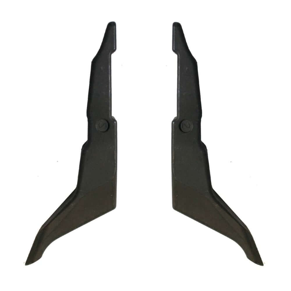 Replacement carbon aluminum gaffs for climbing spikes, ideal for tree surgeons, easy to install with included screws.