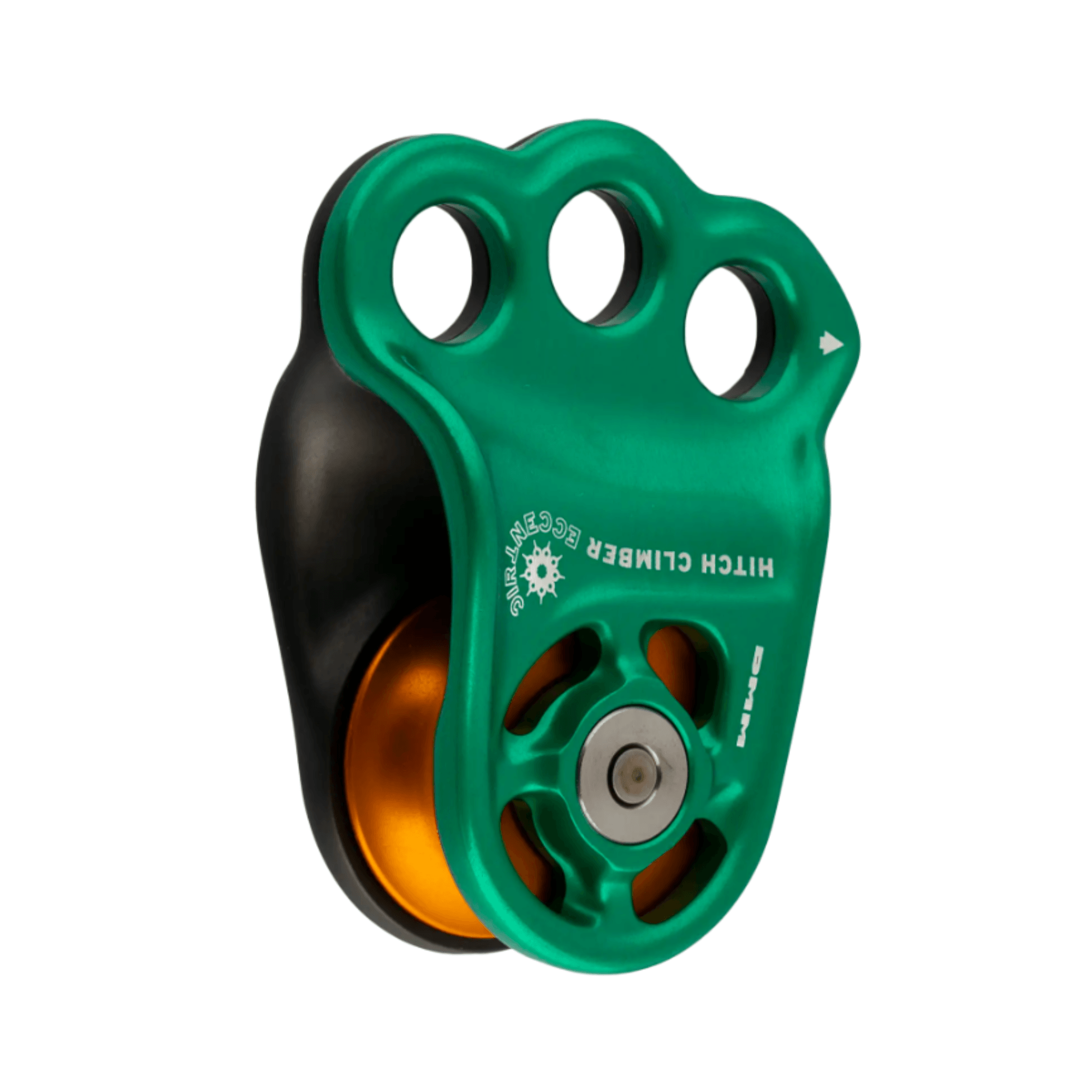 Hitch Climber Eccentric Pulley designed for tree surgeons, enhancing climbing efficiency and friction hitch performance.