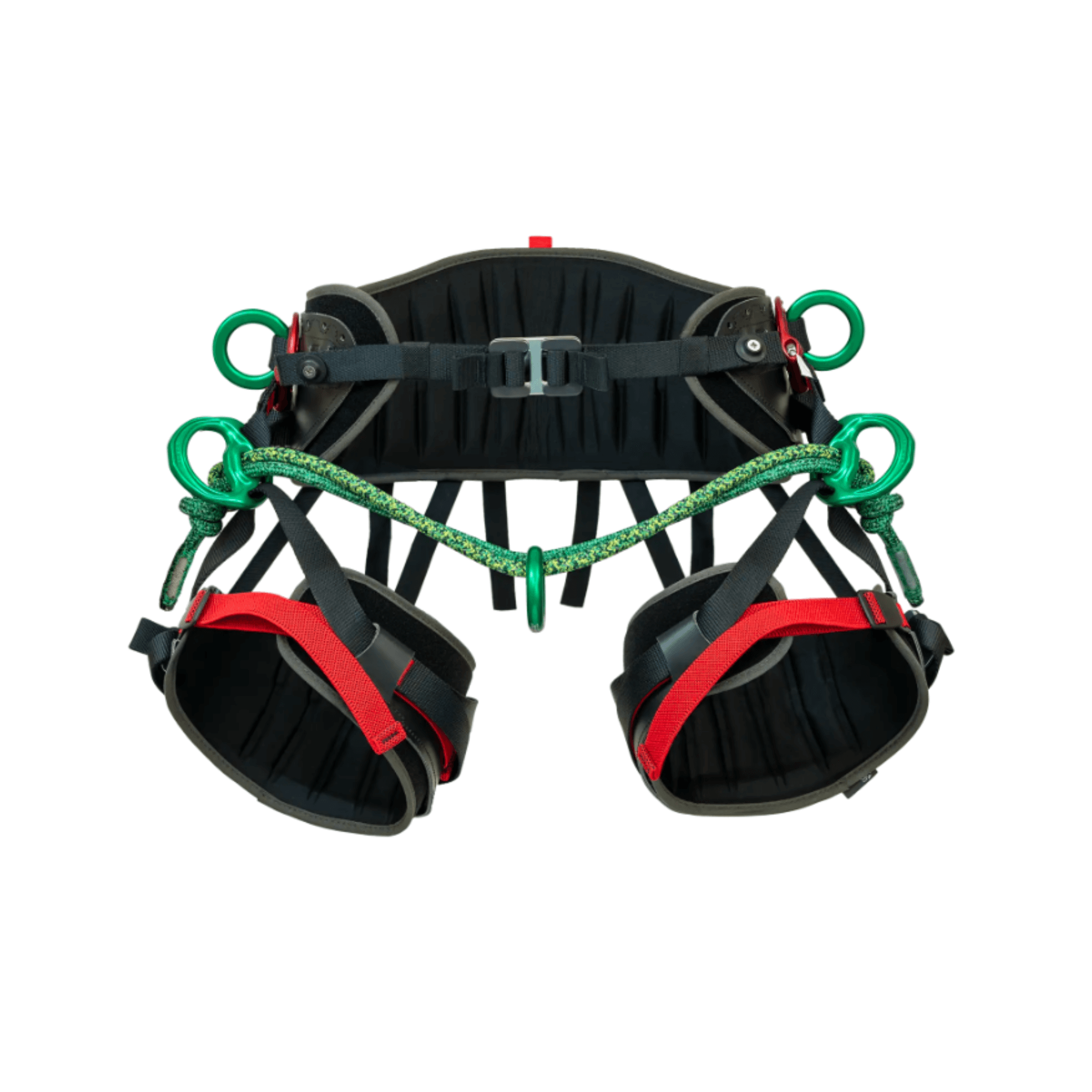Kinisi Air Harness featuring lightweight design and ventilation for tree climbing enthusiasts.
