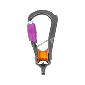 DMM Revolver Rig Connector featuring integrated pulley for tree surgeons and climbing applications.
