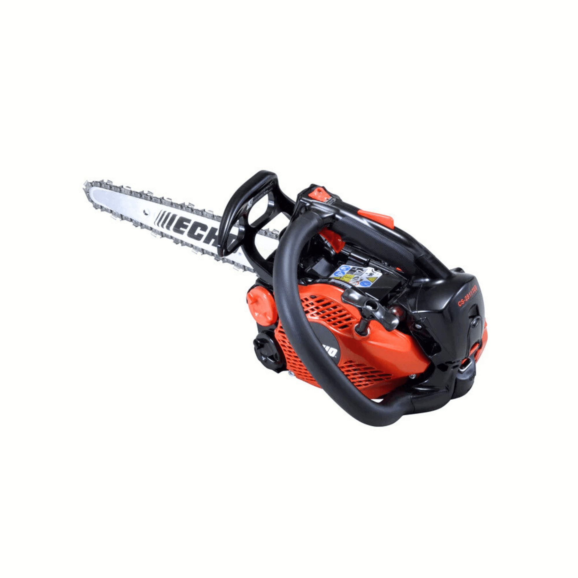 CS-2511TESC Petrol Top Handle Chainsaw 10" with carving bar, designed for tree surgeons and precision cutting.