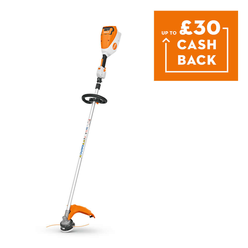 FSA 80 R Cordless Trimmer with cashback offer for tree surgeons, ideal for landscaping and gardening.