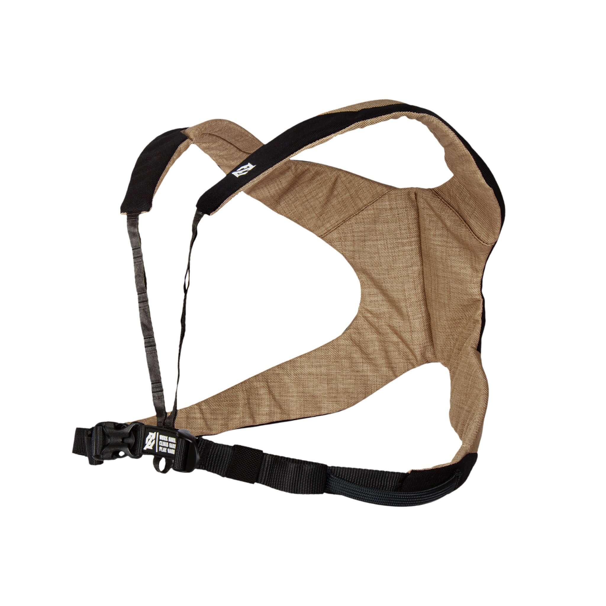 FTC-Nate-Chest-Harness: Ultra-light, ergonomic chest harness for arborists. Black/beige, X-design for comfort, quick-release buckle. Optimizes SRT climbing efficiency