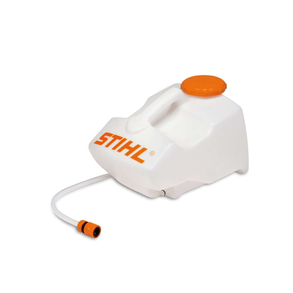 STIHL FW 20 water tank attachment designed for tree surgeons to minimize dust during cutting.