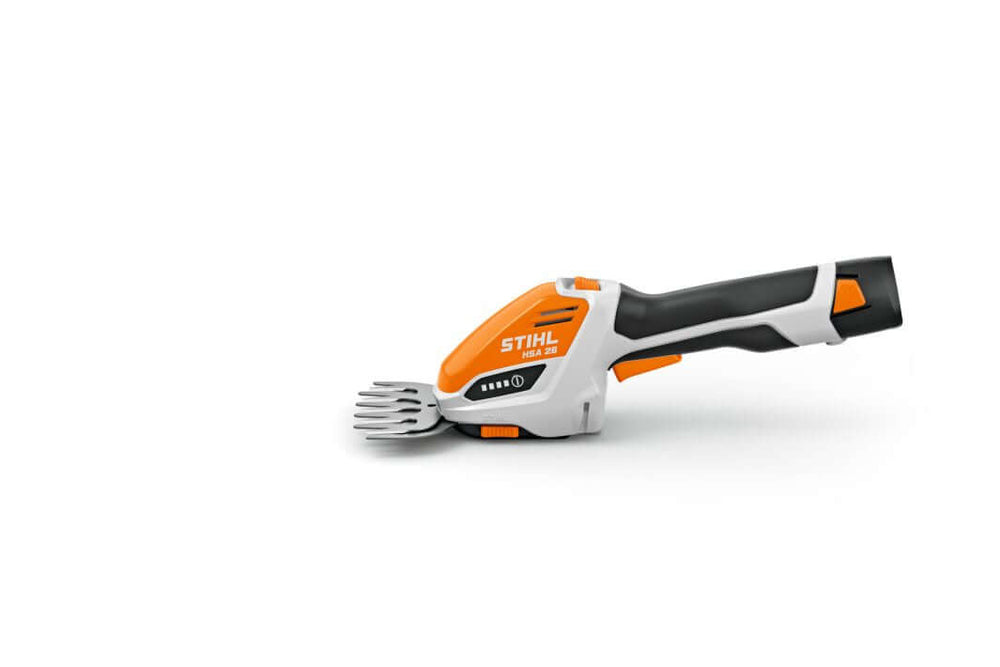 STIHL HSA 26 cordless shrub shear, battery-powered tool for effortless pruning and trimming in gardens.