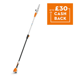HTA 50 Cordless Battery Pruner Saw with cashback offer on tree maintenance.