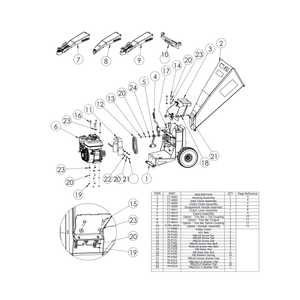 C7 Chipper Spare Parts diagram showing assembly and components for maintenance and repair.