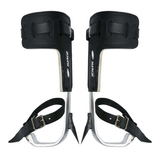 Harkie alloy tree climbing spikes, durable aluminum pads, ideal for tree surgeons and professional arborists.