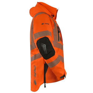 Hi Visibility Orange Defiance Smock by Harkie, ideal for tree surgeons and outdoor workers, featuring durable, waterproof fabric.