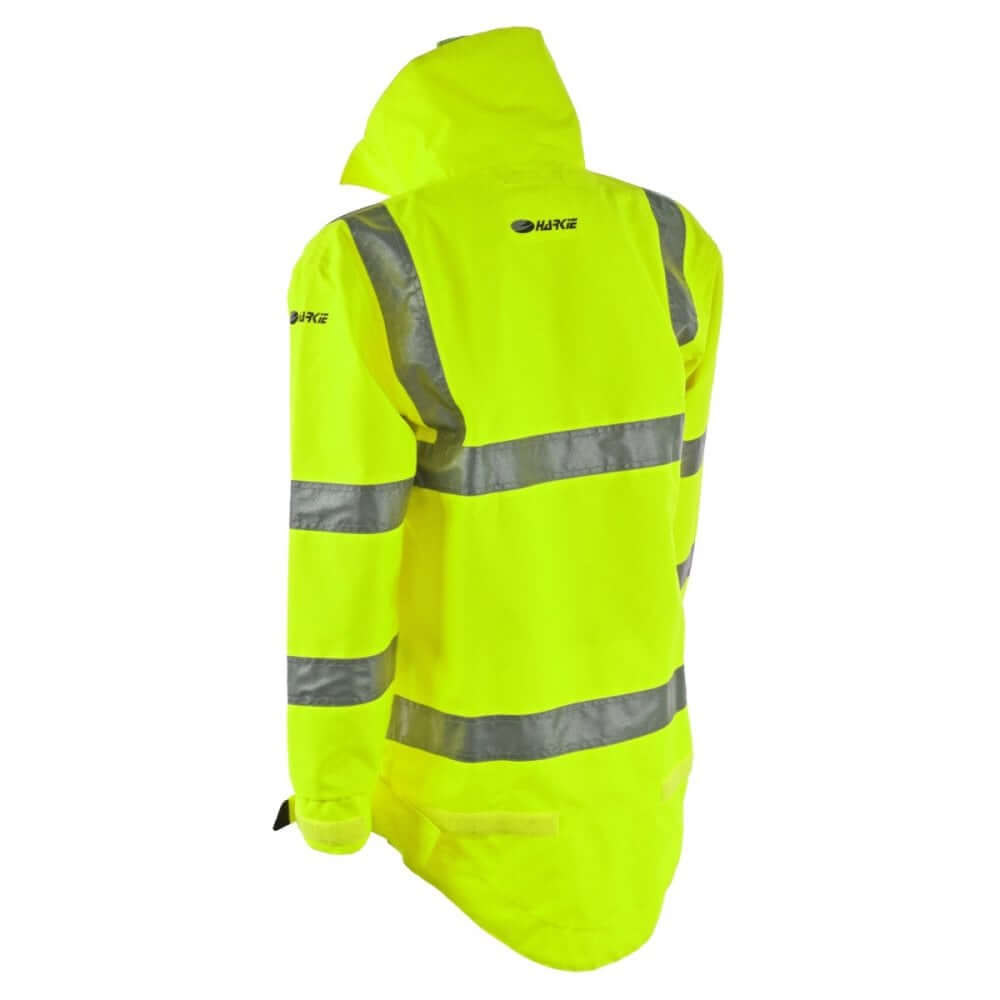 Harkie Forestry 2 Smock in hi-vis yellow with reflective stripes, ideal for tree surgeons and outdoor work.