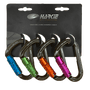 HMS 3 Way Locking Pack of 4 Assorted Colour Climbing Karabiners by HARKEI for climbing safety.