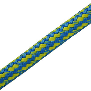 HeftyFlex Rigging Rope, 16mm in vibrant blue and green, ideal for tree surgeons, strong yet flexible for lifting and pulling.