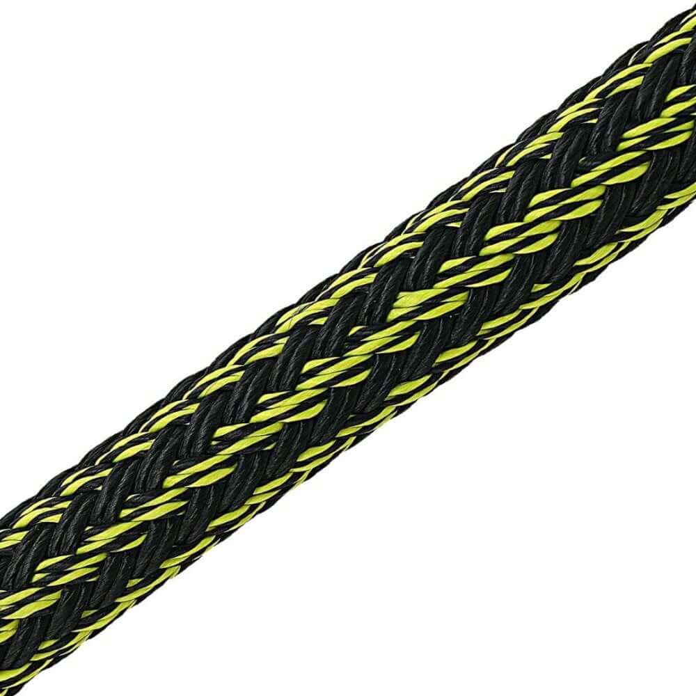 Harkie HeftyFlex Rigging Rope 19mm with black and yellow braided design, ideal for tree surgeons and rigging applications.