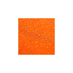 Close-up of waterproof orange fabric with droplets, ideal for tree surgeon jackets like the Innovation II Smock.