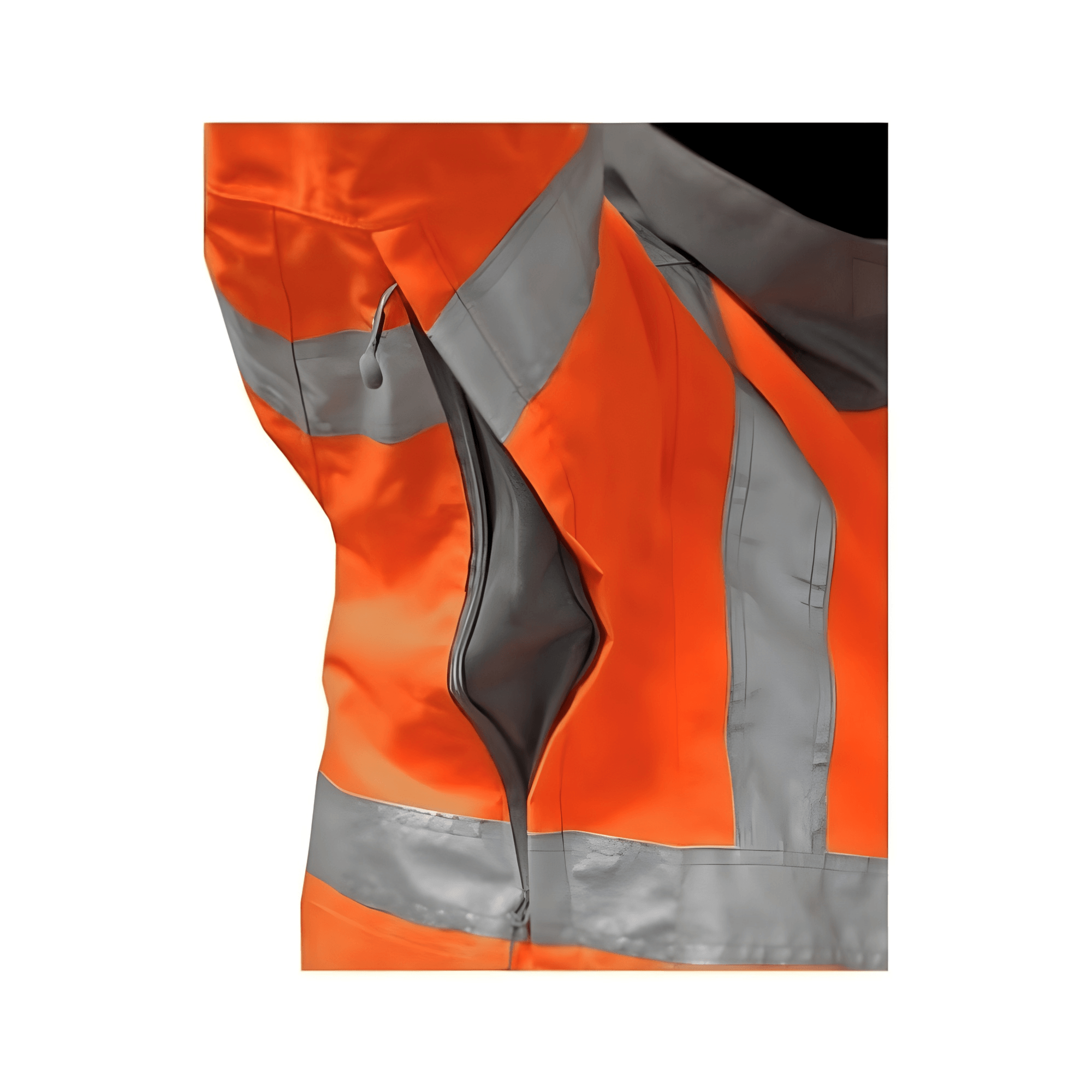 Close-up of Harkie Hi-Vis Innovation II Smock Orange featuring bright orange fabric and reflective strips.